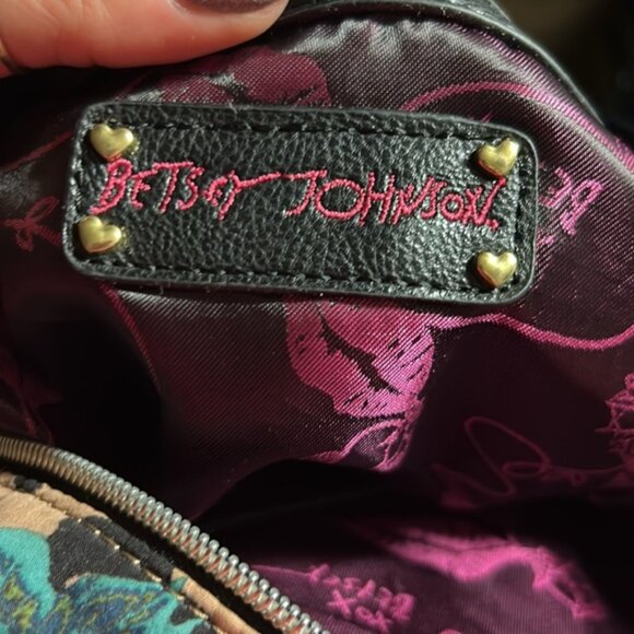 Betsey Johnson large animal rose print bag with detachable shoulder strap - Picture 5 of 9